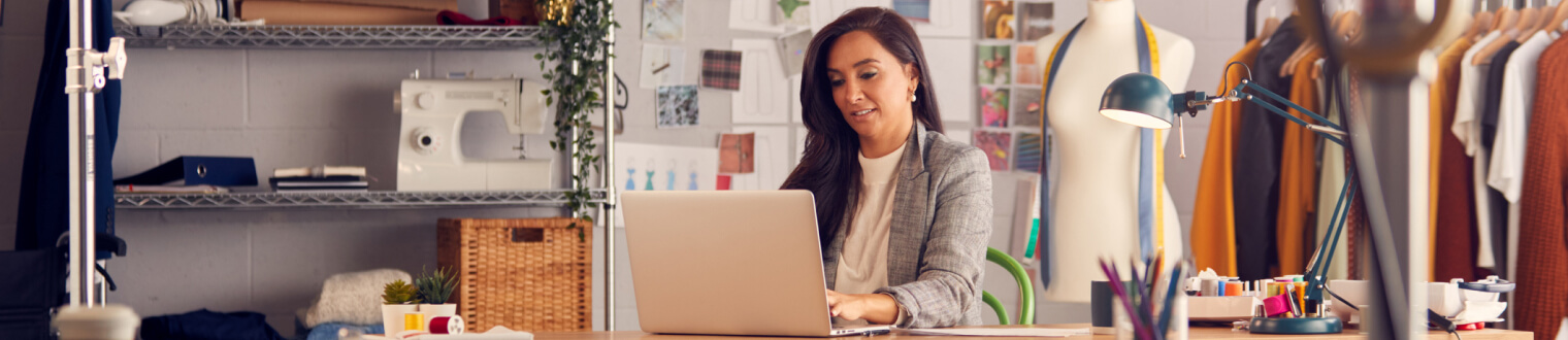 Business woman working in her studio